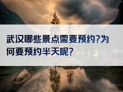 武汉哪些景点需要预约？为何要预约半天呢？