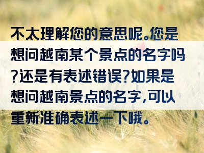 不太理解您的意思呢。您是想问越南某个景点的名字吗？还是有表述错误？如果是想问越南景点的名字，可以重新准确表述一下哦。