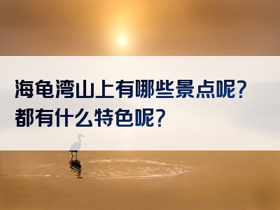 海龟湾山上有哪些景点呢？都有什么特色呢？