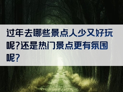 过年去哪些景点人少又好玩呢？还是热门景点更有氛围呢？