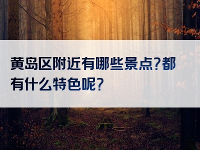 黄岛区附近有哪些景点？都有什么特色呢？