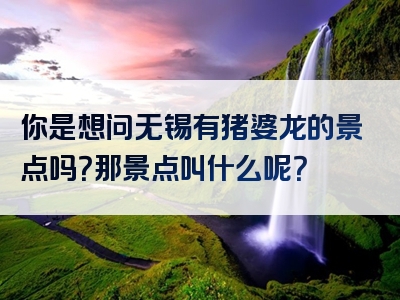 你是想问无锡有猪婆龙的景点吗？那景点叫什么呢？