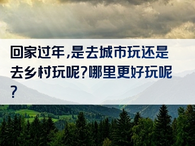 回家过年，是去城市玩还是去乡村玩呢？哪里更好玩呢？