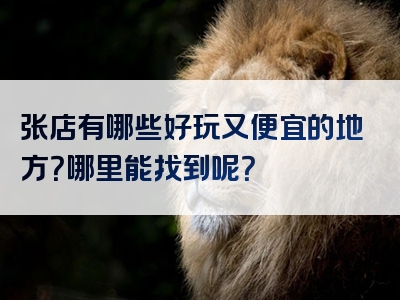 张店有哪些好玩又便宜的地方？哪里能找到呢？