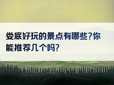 娄底好玩的景点有哪些？你能推荐几个吗？