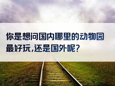 你是想问国内哪里的动物园最好玩，还是国外呢？