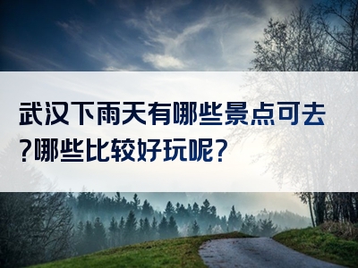 武汉下雨天有哪些景点可去？哪些比较好玩呢？