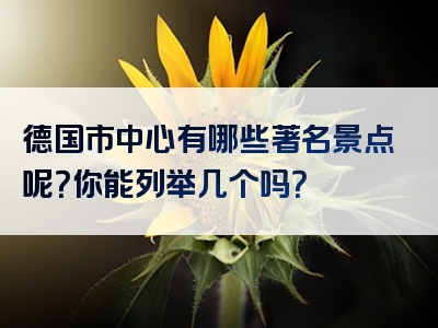 德国市中心有哪些著名景点呢？你能列举几个吗？