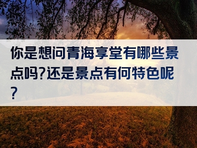 你是想问青海享堂有哪些景点吗？还是景点有何特色呢？
