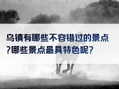 乌镇有哪些不容错过的景点？哪些景点最具特色呢？