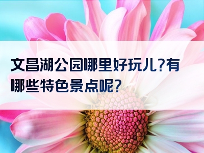 文昌湖公园哪里好玩儿？有哪些特色景点呢？