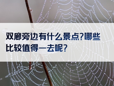 双廊旁边有什么景点？哪些比较值得一去呢？