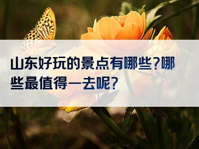 山东好玩的景点有哪些？哪些最值得一去呢？