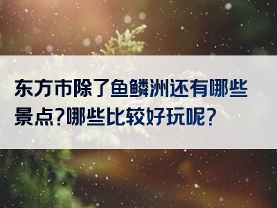 东方市除了鱼鳞洲还有哪些景点？哪些比较好玩呢？