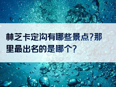 林芝卡定沟有哪些景点？那里最出名的是哪个？