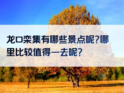 龙口栾集有哪些景点呢？哪里比较值得一去呢？