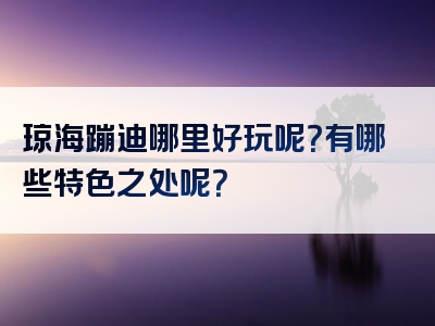 琼海蹦迪哪里好玩呢？有哪些特色之处呢？