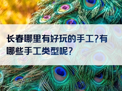 长春哪里有好玩的手工？有哪些手工类型呢？