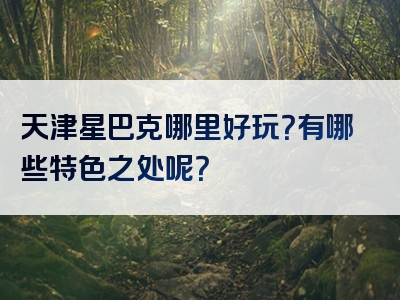 天津星巴克哪里好玩？有哪些特色之处呢？