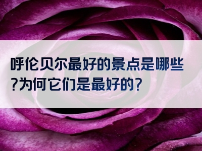 呼伦贝尔最好的景点是哪些？为何它们是最好的？