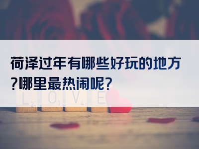 荷泽过年有哪些好玩的地方？哪里最热闹呢？