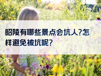 昭陵有哪些景点会坑人？怎样避免被坑呢？