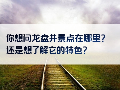 你想问龙盘井景点在哪里？还是想了解它的特色？