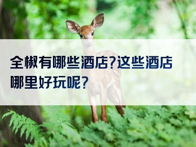 全椒有哪些酒店？这些酒店哪里好玩呢？