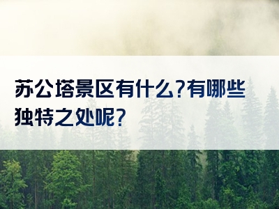 苏公塔景区有什么？有哪些独特之处呢？