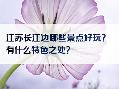 江苏长江边哪些景点好玩？有什么特色之处？