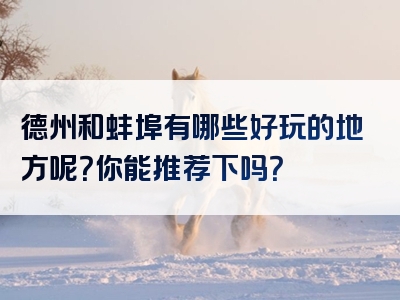 德州和蚌埠有哪些好玩的地方呢？你能推荐下吗？