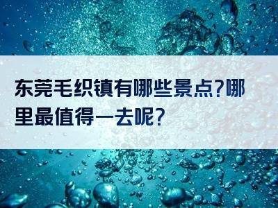 东莞毛织镇有哪些景点？哪里最值得一去呢？