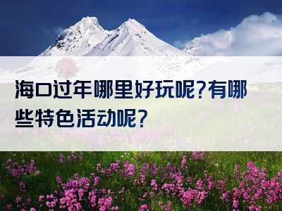 海口过年哪里好玩呢？有哪些特色活动呢？