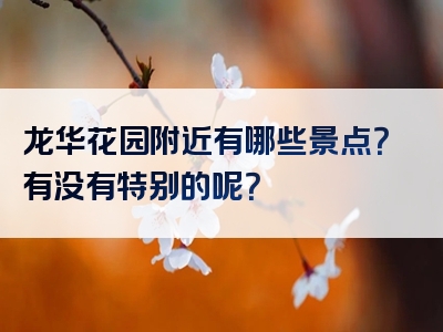 龙华花园附近有哪些景点？有没有特别的呢？