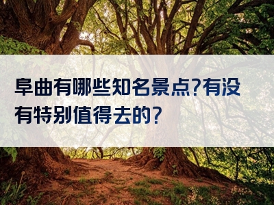 阜曲有哪些知名景点？有没有特别值得去的？