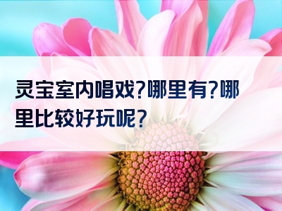 灵宝室内唱戏？哪里有？哪里比较好玩呢？