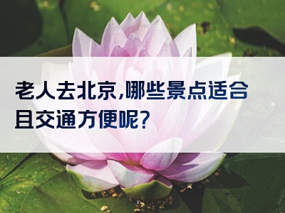 老人去北京，哪些景点适合且交通方便呢？