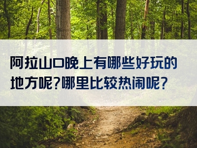 阿拉山口晚上有哪些好玩的地方呢？哪里比较热闹呢？