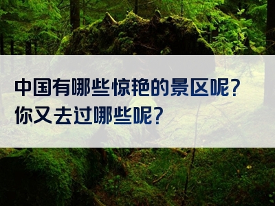 中国有哪些惊艳的景区呢？你又去过哪些呢？