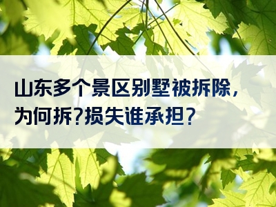 山东多个景区别墅被拆除，为何拆？损失谁承担？