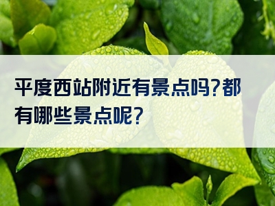 平度西站附近有景点吗？都有哪些景点呢？