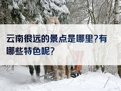 云南很远的景点是哪里？有哪些特色呢？