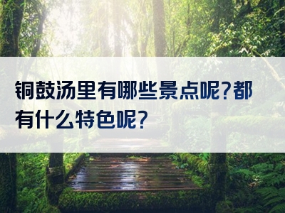 铜鼓汤里有哪些景点呢？都有什么特色呢？