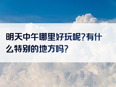 明天中午哪里好玩呢？有什么特别的地方吗？