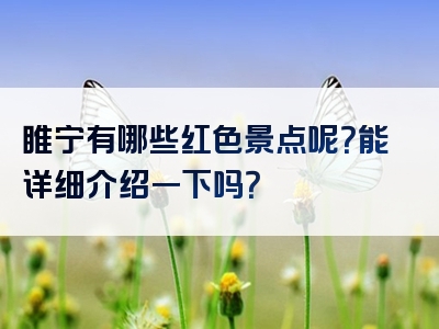 睢宁有哪些红色景点呢？能详细介绍一下吗？