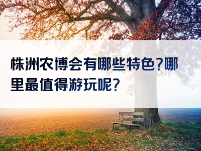 株洲农博会有哪些特色？哪里最值得游玩呢？