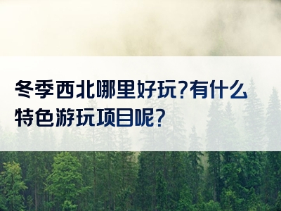 冬季西北哪里好玩？有什么特色游玩项目呢？