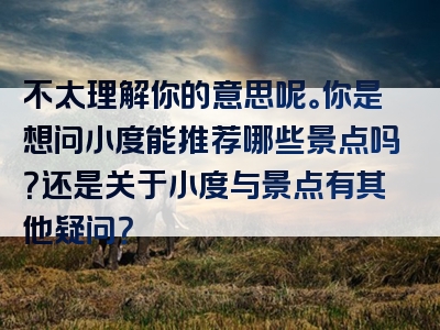 不太理解你的意思呢。你是想问小度能推荐哪些景点吗？还是关于小度与景点有其他疑问？