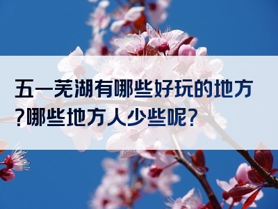 五一芜湖有哪些好玩的地方？哪些地方人少些呢？