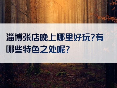 淄博张店晚上哪里好玩？有哪些特色之处呢？